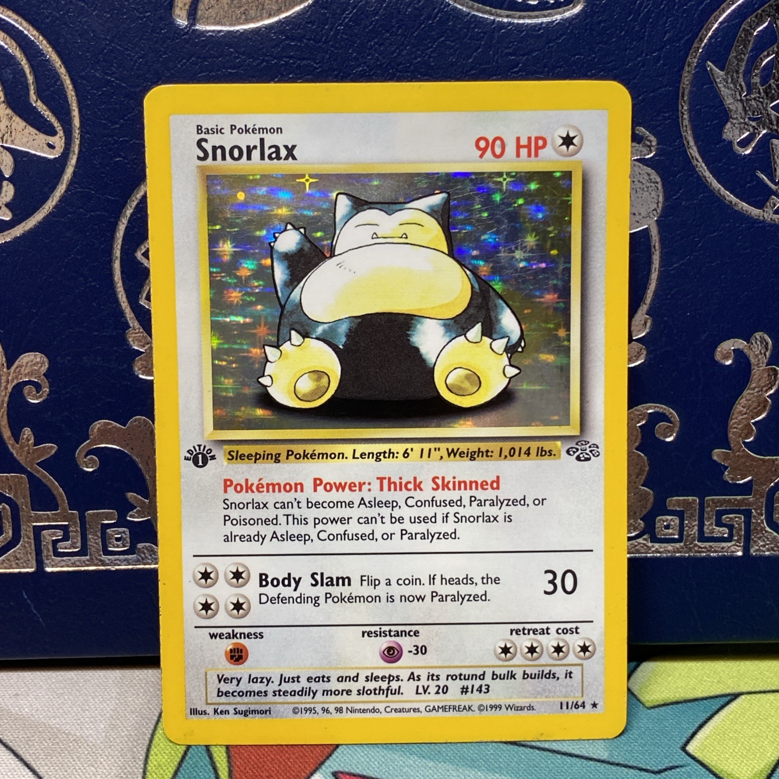 1st edition Snorlax 11/64 Holo Rare Jungle Card Pokémon TCG LP