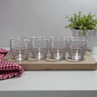 Anchor Hocking Beehive Clear Water Whiskey Wine Glasses Set Of 4 Vintage 70s