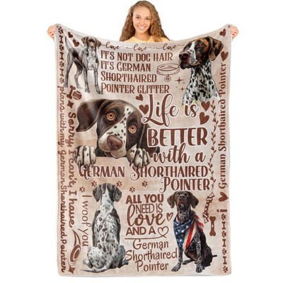 Huglanket German Shorthaired Pointer Gifts for Women, Flannel Throw Blanket f...