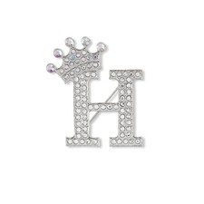 AY Silver Alloy Crystal 26 Alphabet English Letters Initial Personalized Charms