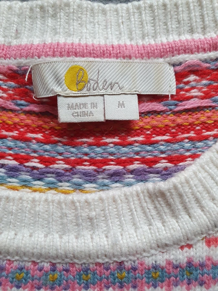 Schöner Fairi Isle Pullover von Boden Gr M Wollmischung Norweger Top - Bild 4 von 4
