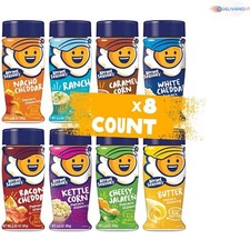 Kernel Season's 8 Flavor Popcorn Seasoning Jars - Perfect for Snacking Cooking