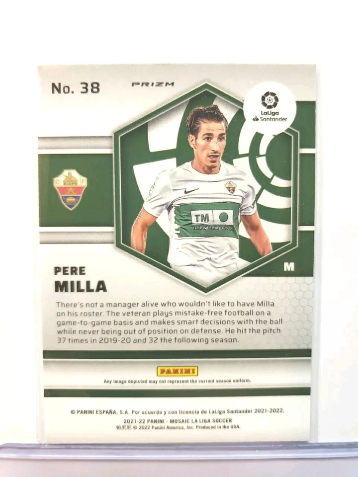 2021-22 Mosaic La Liga Pere Milla Peacock Prizm SSP Case Hit Rare #38  - Image 2 of 2