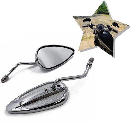 Rétroviseur Arrière Brillant 8 Mm Pour Harley Softail 1982-2024 - Montage Pare-brise, Noir