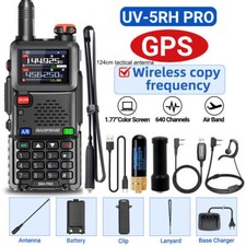 BAOFENG 5RH GPS WALKIE TALKIE MULTI BAND RECHARGEABLE TWO WAY RADIOS 10W KIT 1X