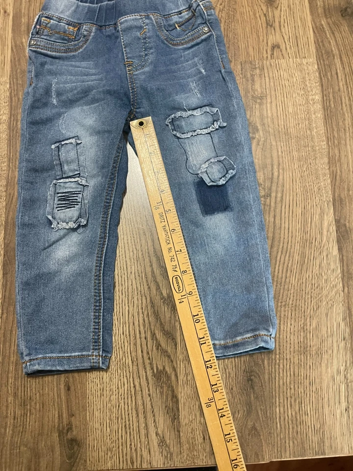 Jeans VIGOSS, niño pequeño talla 24 meses, azul, denim, desgastado, pierna recta Foto 4 de 4