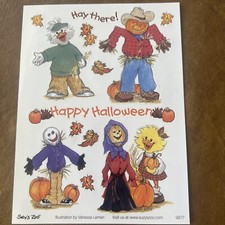 Suzy  s Zoo Sticker Sheet - Happy Halloween Hay there Rare Vintage  9877