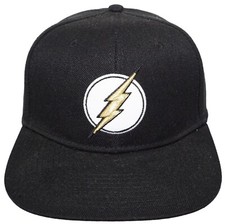 Vintage The Flash Dc Comics Universe - Black Cap w/ Gold Logo Hat 2017