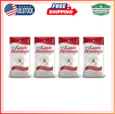 Santo Domingo Coffee, 16 oz Bag, Ground Coffee - Dominican Republic  (Pack of 4)