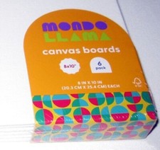 Canvas Board 6pk 8" x 10" White Panels for Sketching or Painting - Mondo LLama