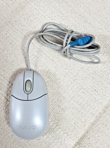 Sony VAIO 2-Button Scroll Ball Vintage Corded Optical PS/2 Mouse PCVA-MS1PL - Afbeelding 1 van 6