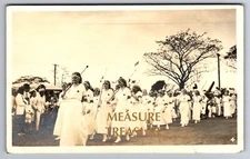 1918 RPPC PHILIPPINES MANILA RED CROSS NURSES PARADE FLAG PHOTO Postcard P67
