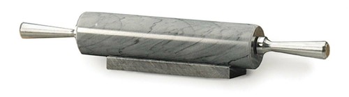 Alfiler rodante mármol gris RSVP con asas de aluminio