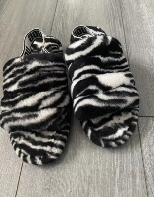 UGG Women's Fluff Yeah Slide Zebra Slipper - 1112248