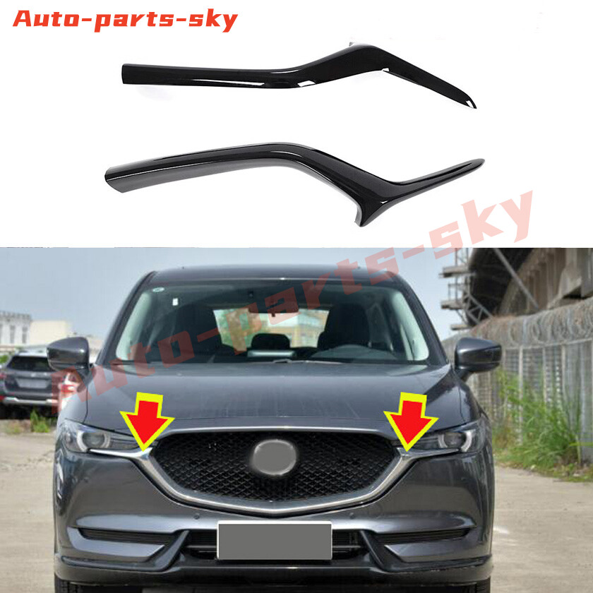 For Mazda CX-5 17-21 Brilliant black Front Bumper Down Decorative