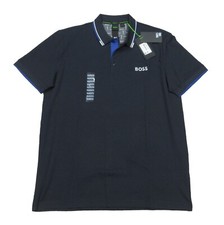 Boss Hugo Boss Men's Navy Paddy Pro Tipped Regular Fit Stretch Polo Shirt
