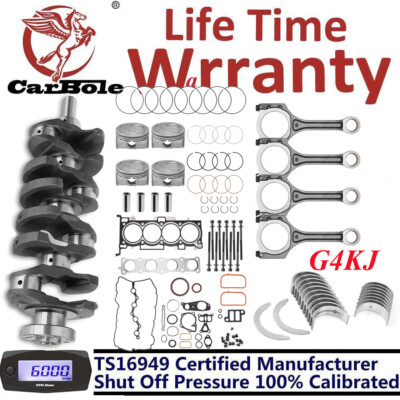 Engine Rebuild Overhaul Kit-Con Rods/Piston/Crankshaft Fit 2.4L Hyundai Kia G4KJ