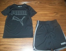 Little Boys PUMA 2-Pc Shirt  Shorts Outfit Size 5 New NWT MSRP 34 BLACK A1 