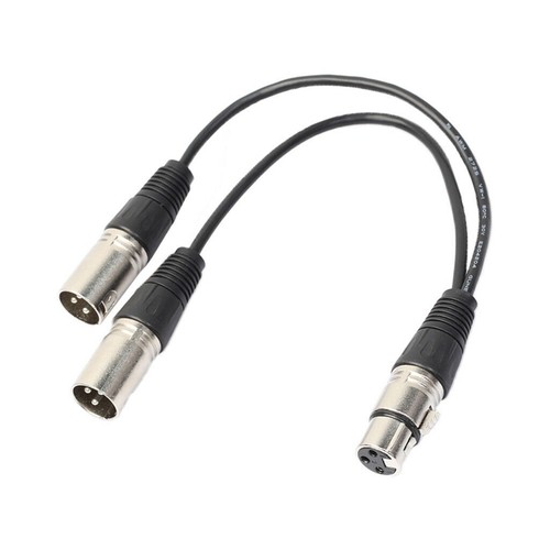 3Pin XLR Female Jack To Dual 2 Male Plug Y Splitter Cable Adapter Microphone - Picture 8 of 11