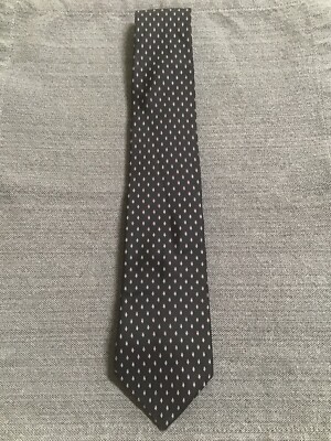 709A~ Vintage Christian Dior Classy Tie Black Pre owned All Silk 