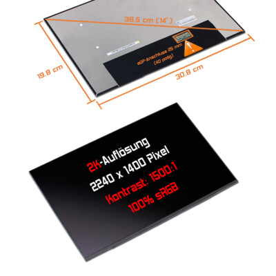 14'' LED Display matt passend für Acer Swift X SFX14-51G-70G3 2240x1400 100% sRGB
