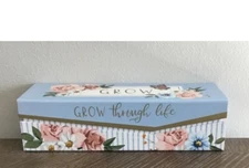 Decorative Cardboard Storage Box “Grow Through Life” 10.5”x3”x3.5”