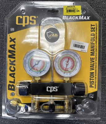 #ad CPS BLACKMAX MBAP5 Refrigerant 2 Valve Piston Manifold Set 3 Hoses $99.99