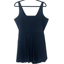 Spanx Get Moving Square Neck Dress Built in Shorts Athleisure Black‎ Sz 2X