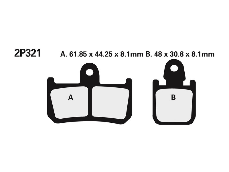 Plaquettes de frein NISSIN 2P-321ST en métal fritté route et terrain