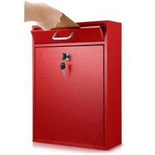 Locking Mailbox with Key for Outdoor 16.2 x 11.2 x 4.7 Inches Large Wall Moun...