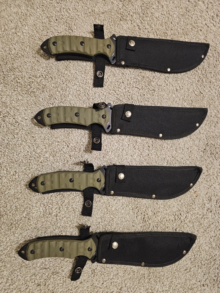 Dispatch Set Of 4 Bowie Knives, 13.5" Full Tang Hunting Knife, Ergonomic Grip - Image 4 of 4