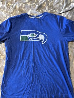 Seattle Seahawks Nike Blue Throwback Logo Graphic T Shirt Large