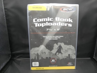 Pack / 10 BCW Golden Age Comic Book Hard Plastic Topload Holders rigid protector