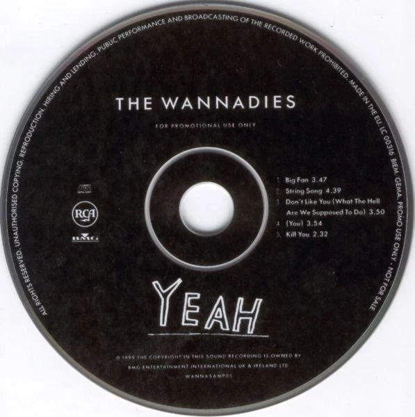 Wannadies Yeah CD Europa RCA 1999 Promo In Kartenhülle Design WANNASAMP01 - Bild 3 von 3