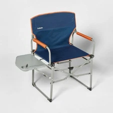 EMBARK COMPACT DIRECTORS OUTDOOR PORTABLE CAMP CHAIR - BLUE/ORANGE