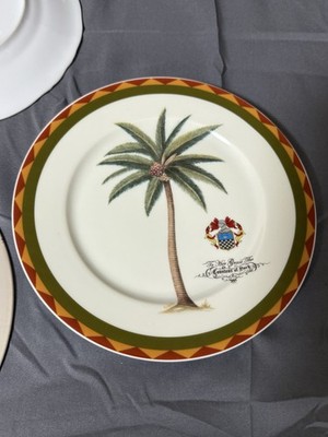 Godinger 1855 Limoges Enamel Plate  To Her Grace The Countess of Port  Palm Tree