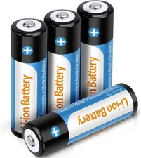 4 Pack 3.7V Rechargeable Lithium Battery,3.7V Li-ion 2500mAh Button Top Batterie