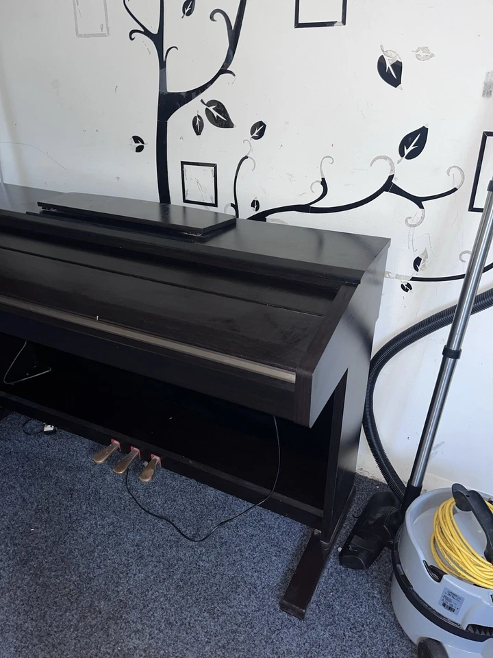 Yamaha Arius YDP-145 digital piano and stool in satin black finish stock #26388, photo 1 of 5