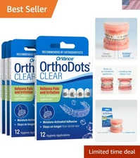 OrthoDots Clear: 8-Hour Relief for Braces & Aligners – Pack of 4 (12 Count)