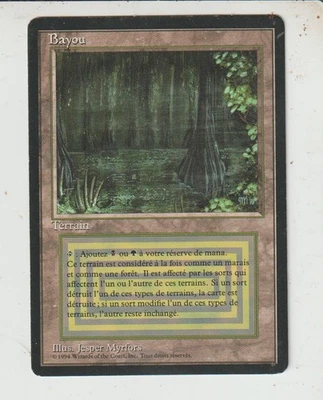 x1 carte Bayou dual land Foreign Black Bordered 1994 MAGIC MTG FRENCH EX-NM - Photo 1/2