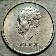 1932 -A WEIMAR GERMANY SILVER 3 REICHSMARK (DEATH OF GOETHE) UNC