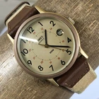 Vtg Timex Women 395LACell Field Brown Dial Date Leather Quartz 31mm Watch 6 1/2"