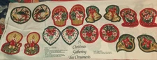 Vintage Fabric Panel Christmas Ornament Cut Outs Wamsutta Angel Santa Toys 1980