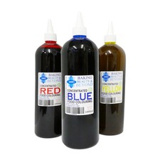 Baking Beauty and Beyond Concentrated Liquid Food Colours 3 Pack Blue Red Yellow