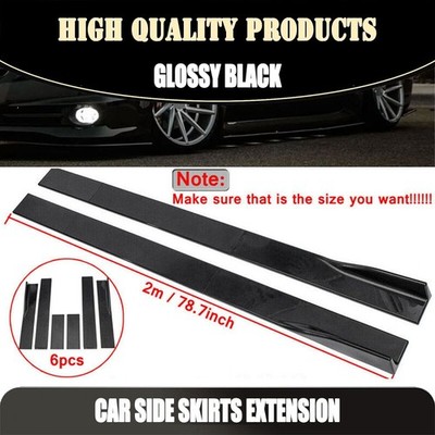 Car Side Skirt Lip Rocker Panel Spoiler For Acura TL TLX ILX Glossy Black 78.7''