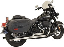 Bassani Dual Straight Full System Exhaust System Chrome Black Ends #1S96P
