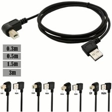 USB 2.0 A Male To USB B Male Up Down Right Left Angle Printer Scanner Cable