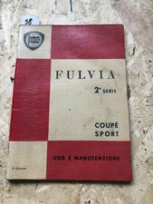 LANCIA FULVIA 2° SERIE COUPE / SPORT - MANUALE USO E MANUTENZIONE