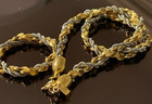 Vintage signed Heavy Gold & silver Tone Merlite .25” thick Chain Necklace 18” — photo 1