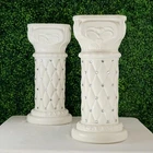 2 White 25" French Columns PLANT PEDESTAL STANDS Crystal Beads Party Supplies